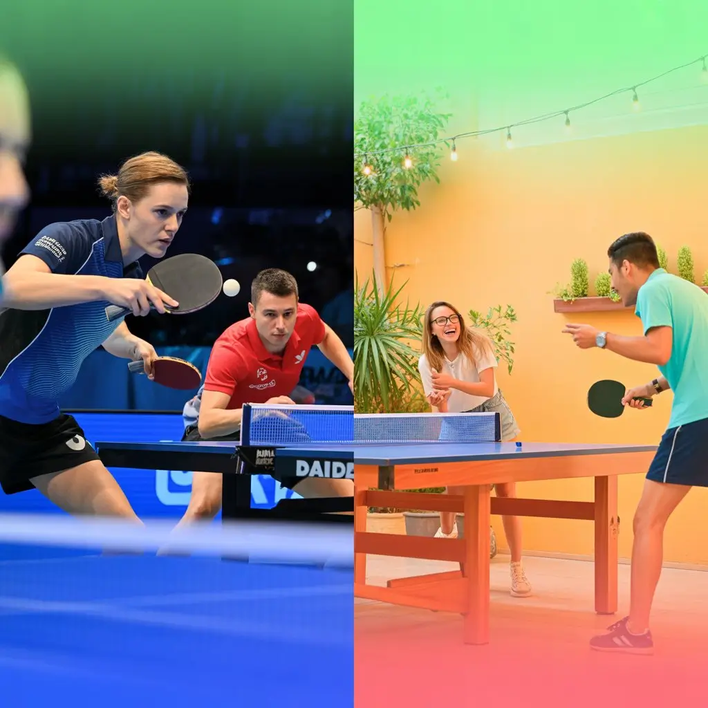 "Comparison of competitive table tennis match and relaxed ping pong game