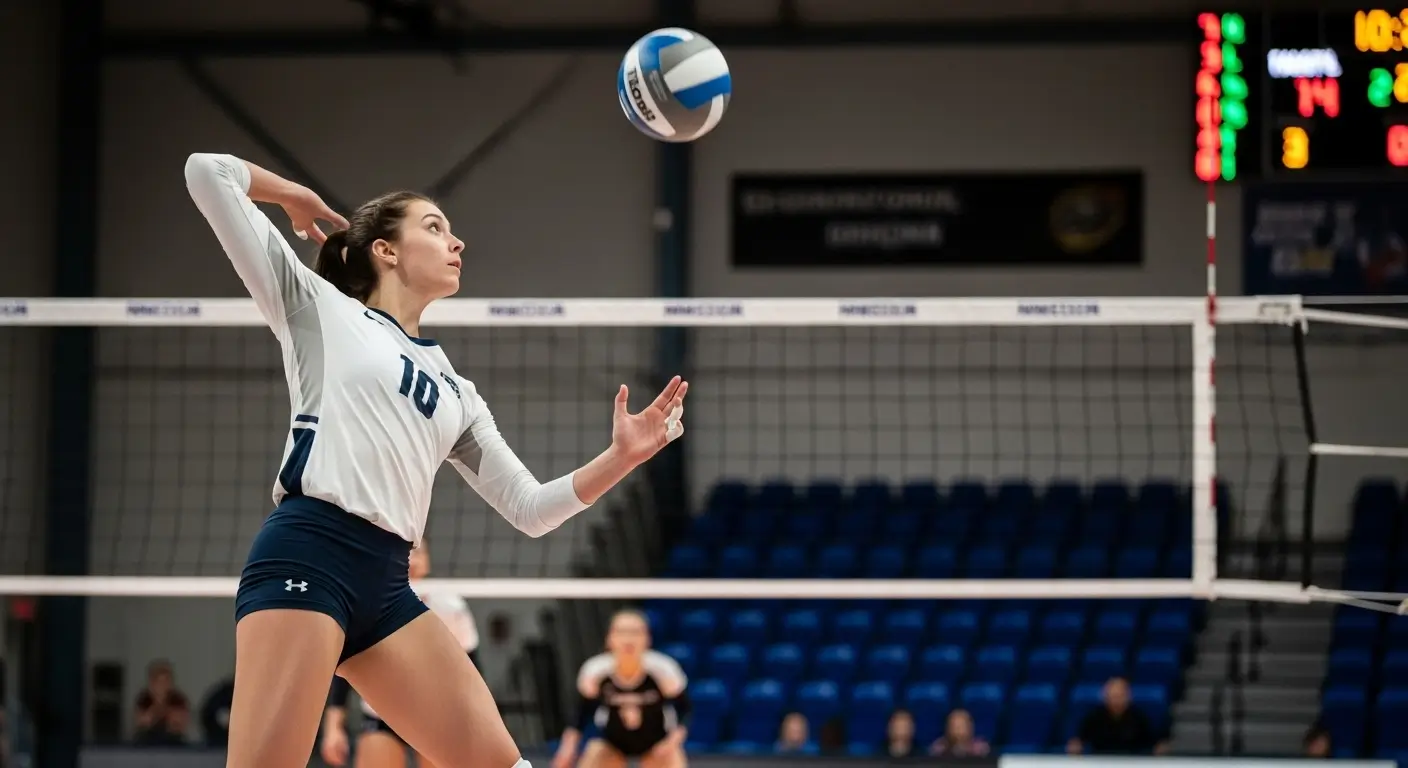 Volleyball float serve with unpredictable movement