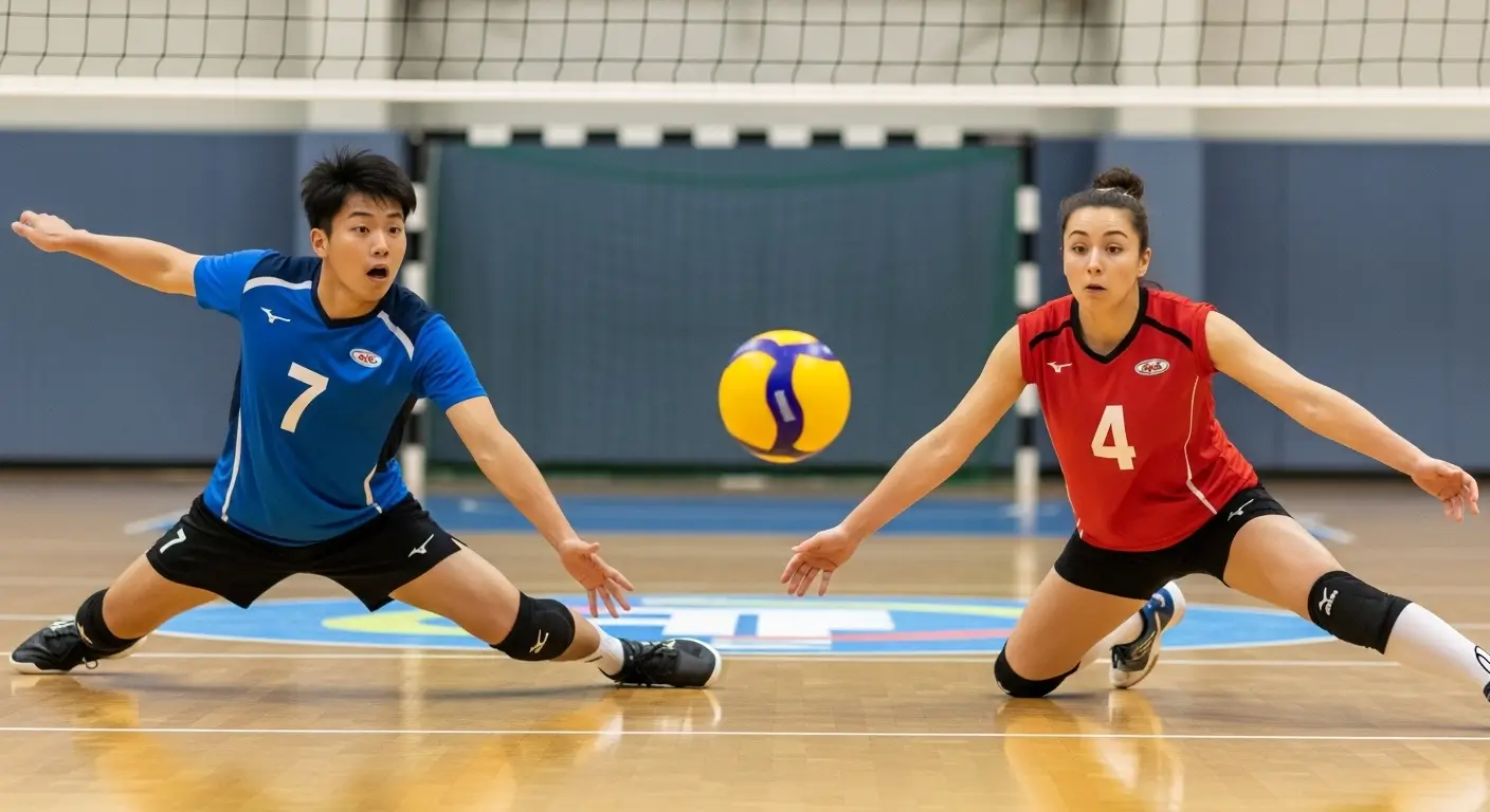 Miscommunication between players on serve receive