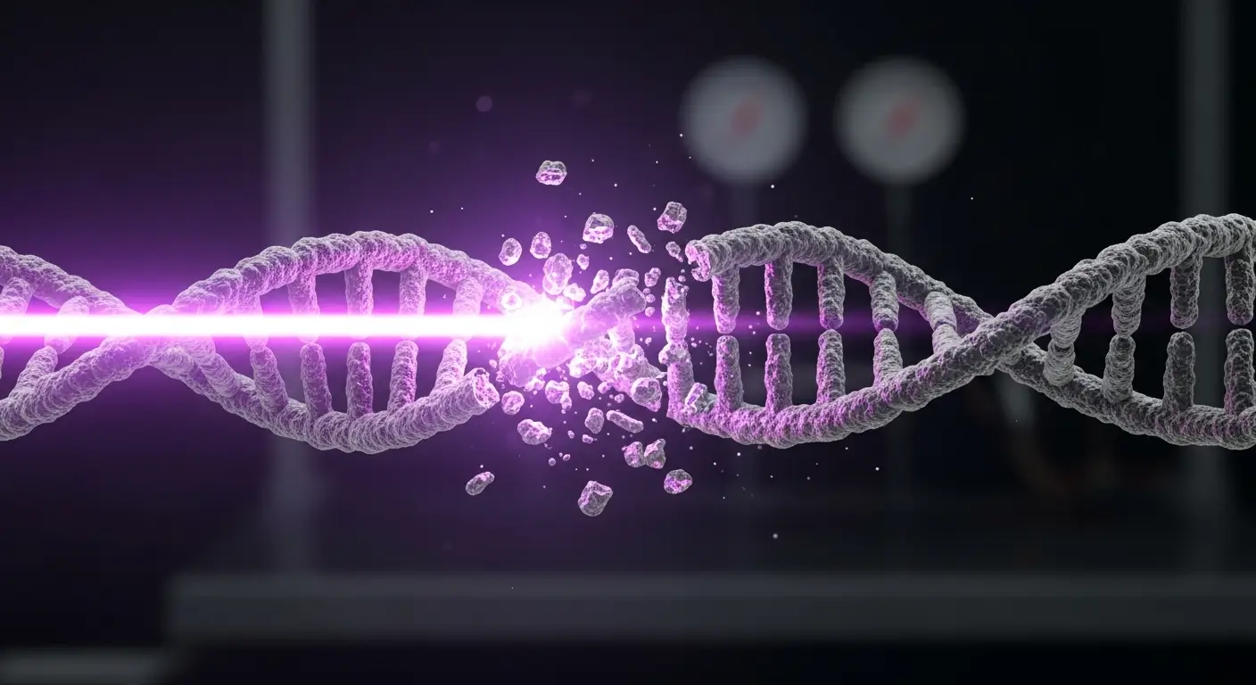 Infographic showing how UV-C light wands disrupt bacterial DNA to prevent odor reproduction.